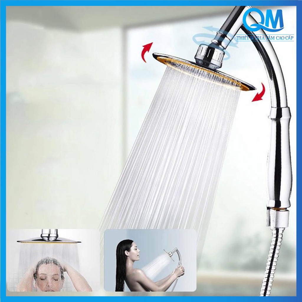 Bộ vòi hoa sen bát to 15cm tiết kiệm nước có thể điều chỉnh góc độ phun nước tiện dụng , sang trọng
