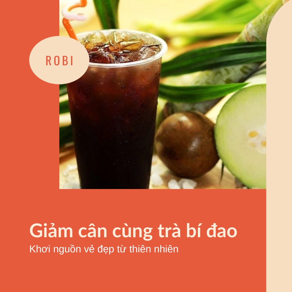 Bí đao thái lát sấy lạnh Robi Mart gói 500g - Giảm cân thanh nhiệt đẹp da