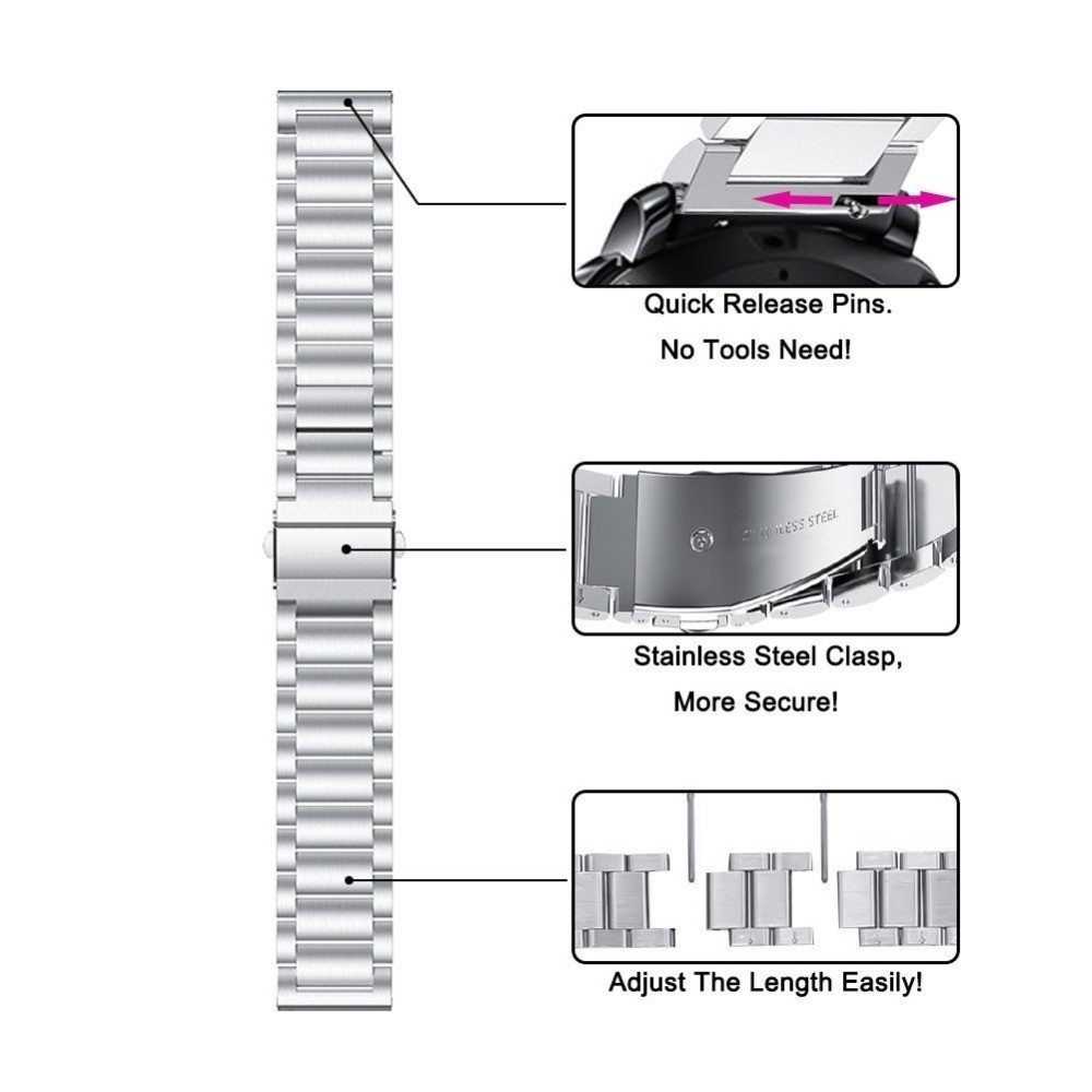 Dây Đeo Inox Cho Đồng Hồ Thông Minh Huami Amazfit bip Bit Lite / bip 3 / bip u pro / bip s