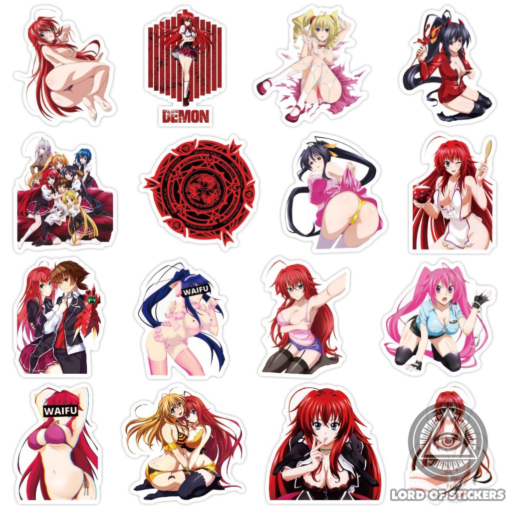 Set 100 Hình Dán High School DxD Sticker Sexy Anime Girl Chống Thấm Nước Trang Trí Mũ Bảo Hiểm, Ván Trượt, Laptop, Vali