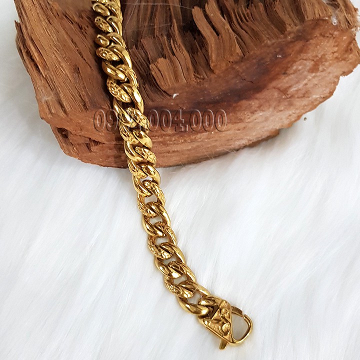 Lắc tay nam, lắc xích chạm hoa văn LZ1702.