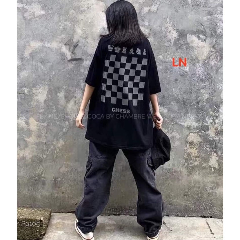 Áo thun CHESS bàn cờ unisex - Áo Phông cộc tay chất cotton  in hình họa tiết cá tính, nổi bật
