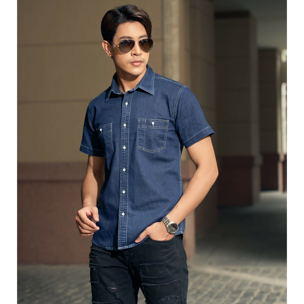 Áo Sơmi Denim ngắn tay Nam SM03