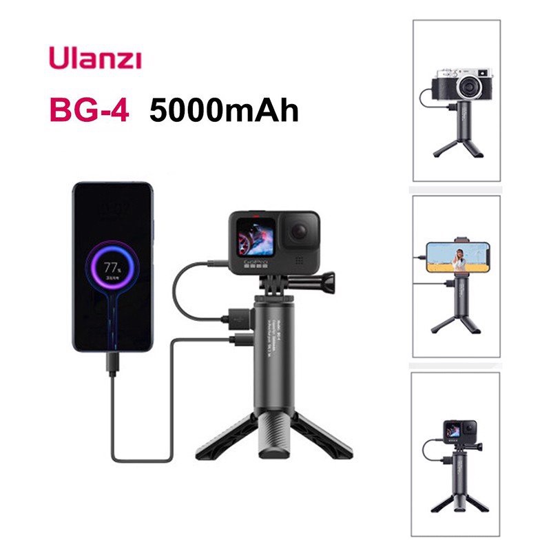 Tripod Tích Hợp Pin Sạc Dự Phòng 5000mAh Cho Điện Thoại, Gopro, Máy Ảnh DSLR Ulanzi BG-4