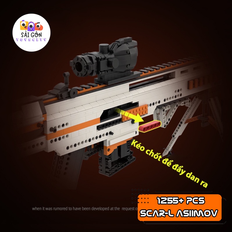 Đồ Chơi Lắp Ráp Rèn Luyện Trí Tuệ Mô Hình CSGO PUBG Súng Scar-L Asiimov Cực Hot Trong PUBG Với 1255+ PCS - MOC Kevin183