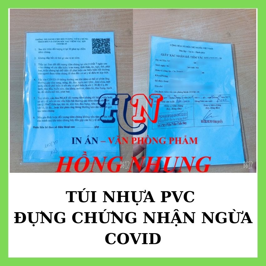 [ Hàng Đang Hót Loa Loa] Túi Nhựa Dẻo PVC Bọc Chứng Nhận, Có Nắp, Nhựa Trong Suốt Bảo Vệ giấy chứng nhận chích ngừ