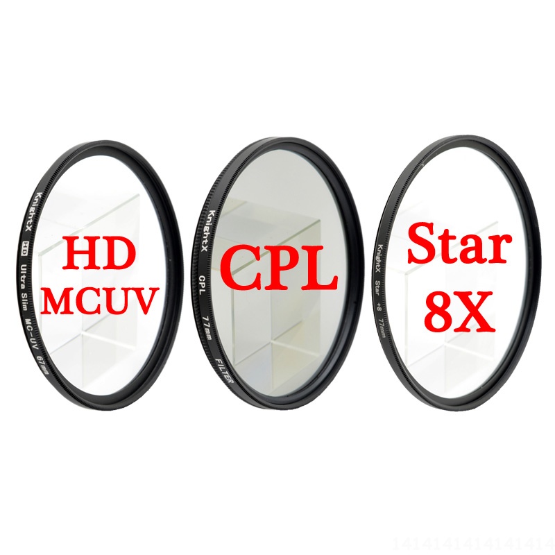 Kính lọc HD MCUV + bộ lọc cpl + starburst 8 dòng 58mm 62mm 67mm 72mm 77mm UV