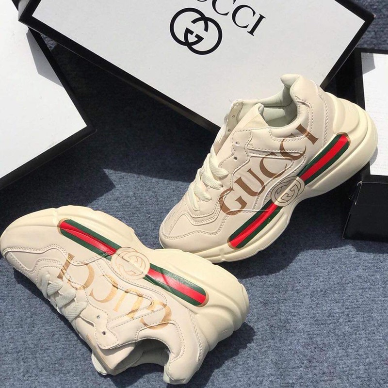 GIÀY GUCCI KEM TRƠN CÓ CHỮ NAM NỮ 2021 - SALE SIÊU SỐC