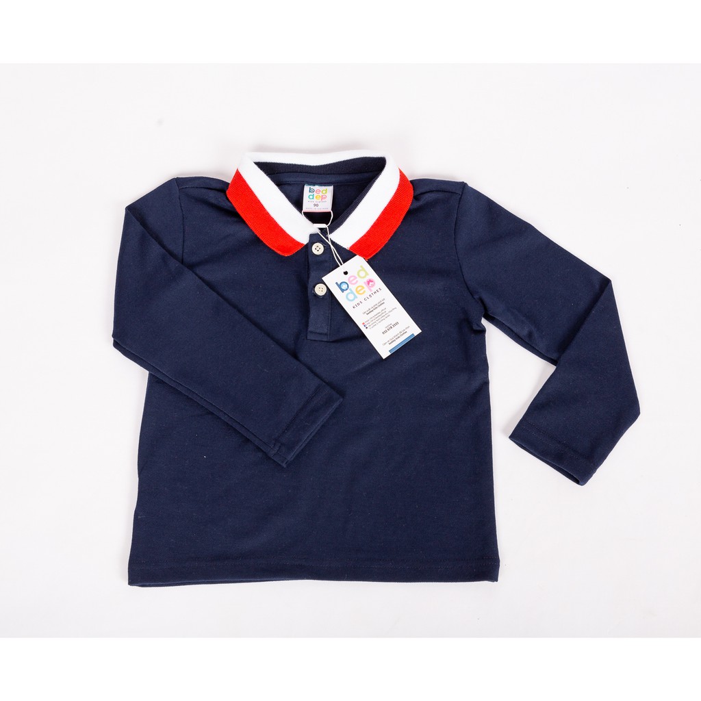 Áo Phông Bé Trai Từ 1 Đến 8 Tuổi Dài Tay Có Cổ Bẻ Chất Thun Cotton Thời Trang Cao Cấp Beddep Kid Clothes BA08