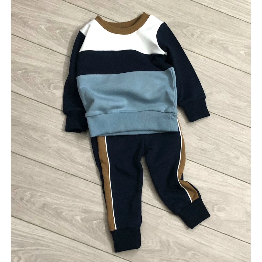 Bộ dài tay thu đông bé trai - Bộ nỉ phối da cá siêu tây cho bé trai size 1-6t