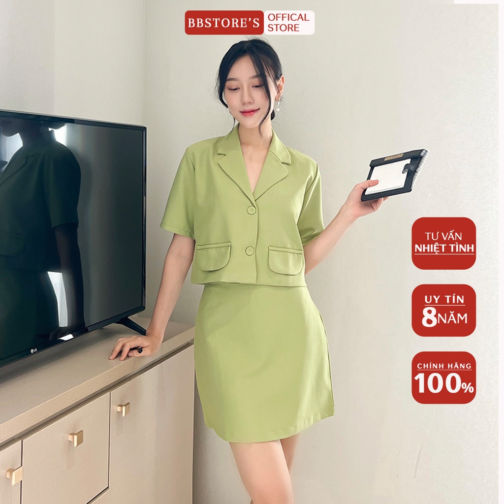 BBSTORE'S Set Bộ Công Sở Chân Váy Chữ A Kèm Áo Vest -K1271S