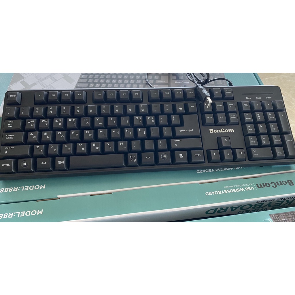 Bàn Phím Tiếng Hàn Bencom R888 - Hàng chất lượng Bảo Hành 12 tháng