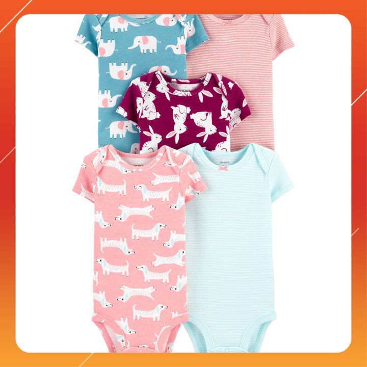 Bodysuit Carter's Elephant Nhập Mỹ Cho Bé Set 5 Bộ