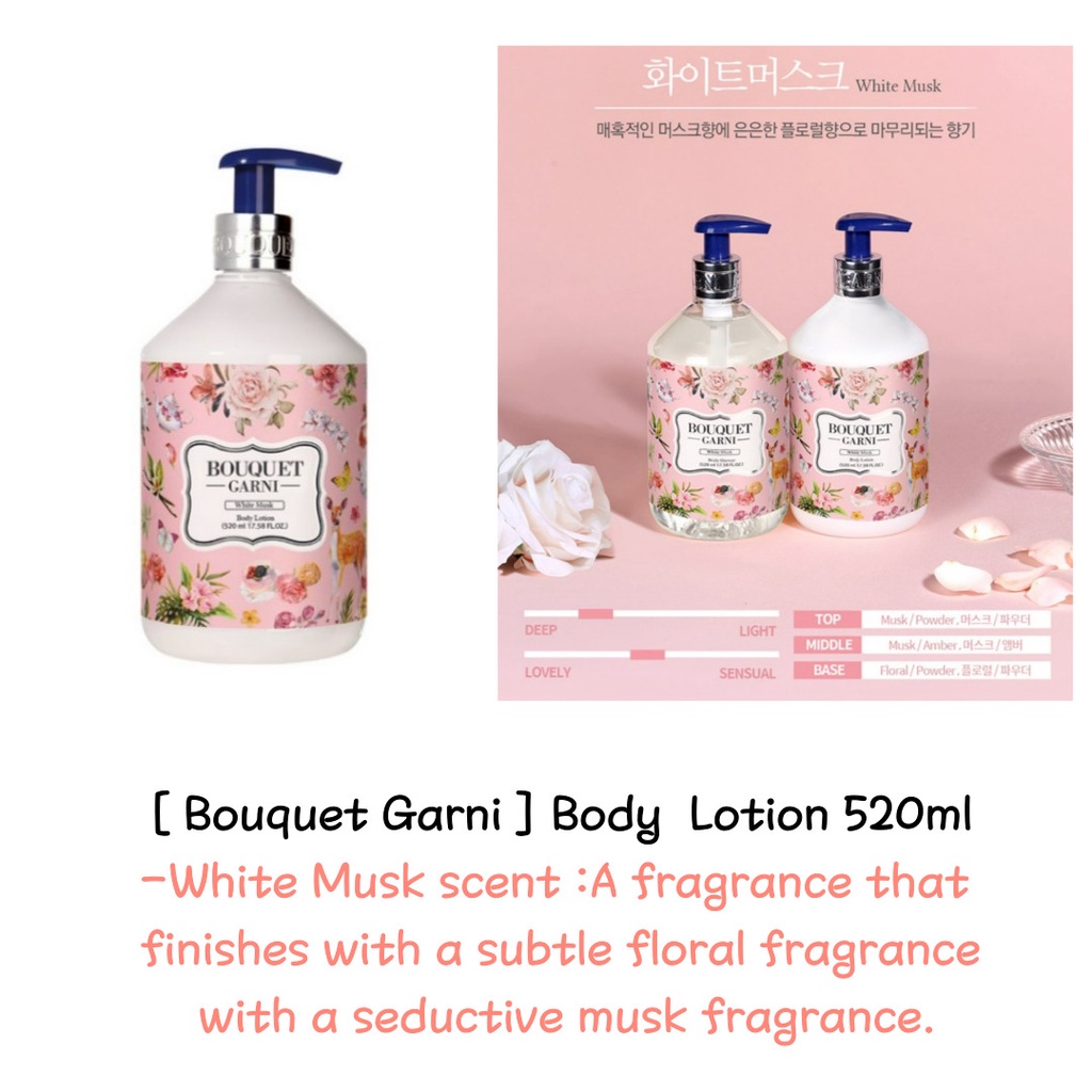 Sữa Dưỡng Thể 520ml / Bột Em Bé / Bột Em Bé / Hoa Anh Đào / Vườn Hoa Hồng / Ylang Ylang / Xà Phòng / Hương Thơm Vanilla Musk