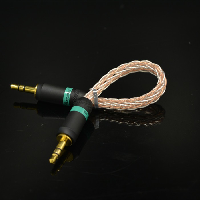 6CM 3.5mm Male to 3.5mm Male Gold-plated braided Stereo Audio Cable For Walnut F1 Amplifier V2 V2S/Zishan Z1 Z2 MP3