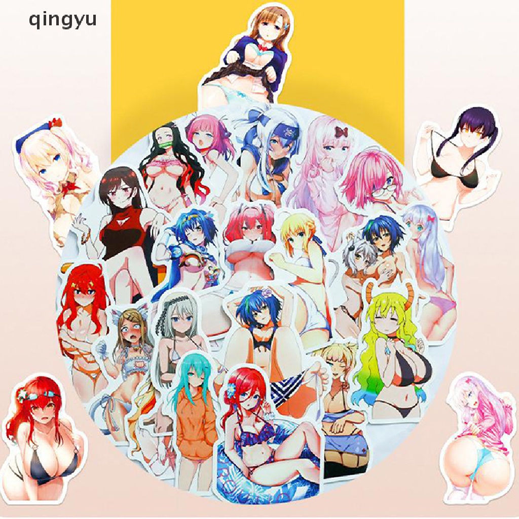 Bộ 50 Miếng Dán Hình Thỏ Gợi Cảm Trang Trí Laptop / Vali / Điện Thoại