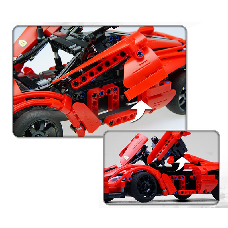 Đồ Chơi Lắp Ráp Xếp Hình Điều Khiển Từ Xa RC Mô Hình Siêu Xe Thể Thao Ferrari Red Storm CaDA C51009 Với 380PCS