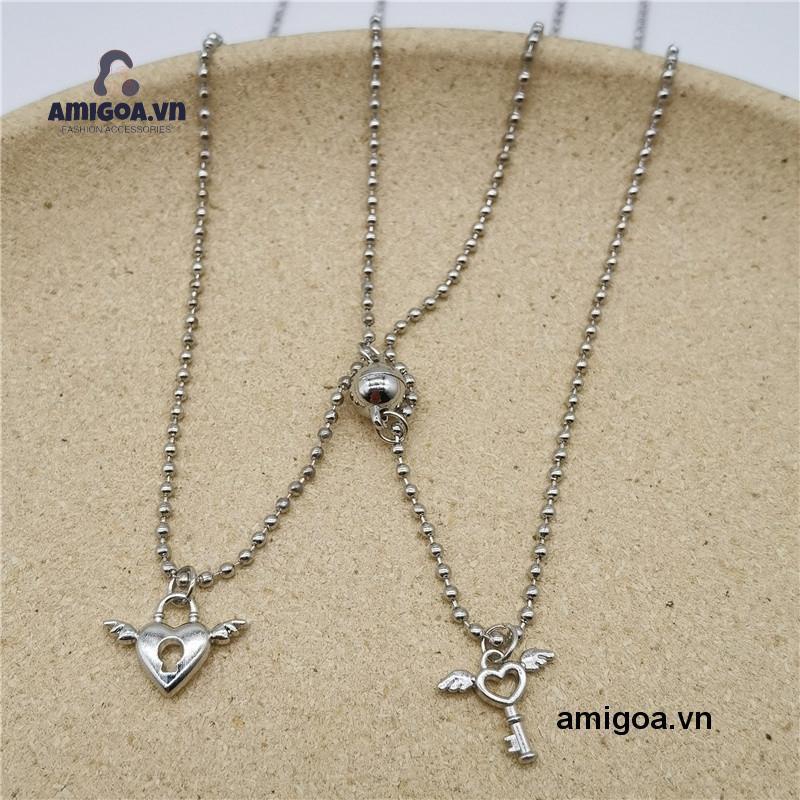 ✨✨Vòng cổ Chuỗi Hạt Tròn Có Khóa Nam Châm Thiết Kế Đơn Giản Thời Trang Cho Cặp Đôi