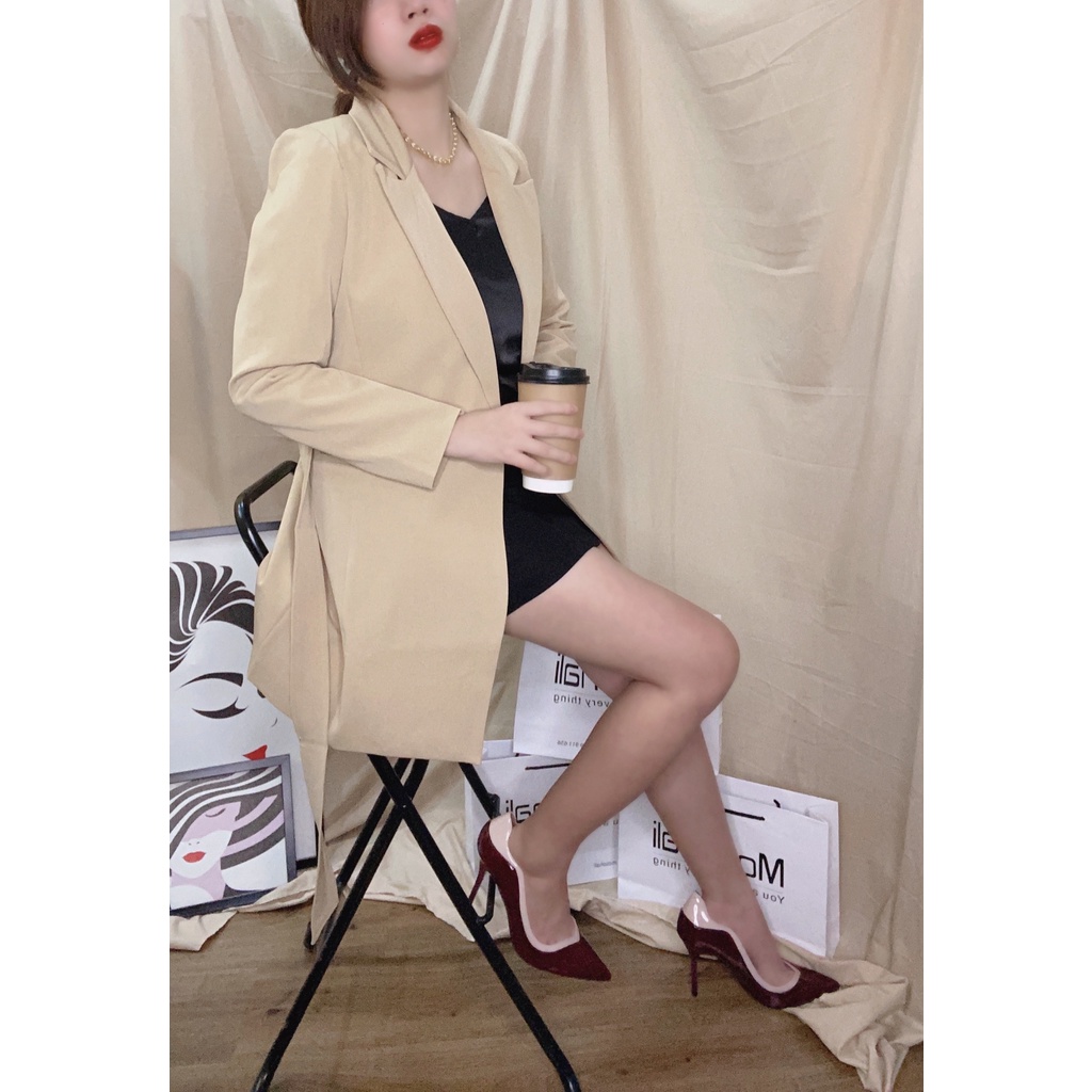 Áo Blazer tay dài màu trơn cho nữ- Áo Blazer Vest Nữ 2 Lớp Khoác Ngoài Dài Tay 2 Màu Kiểu Dáng Trẻ Trung Mosohali
