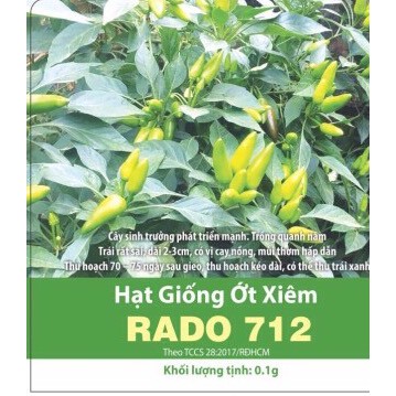 Ớt Xiêm Thái Lan RD 712 SAI TRÁI DỄ TRỒNG  .GÓI 0,1GRAM