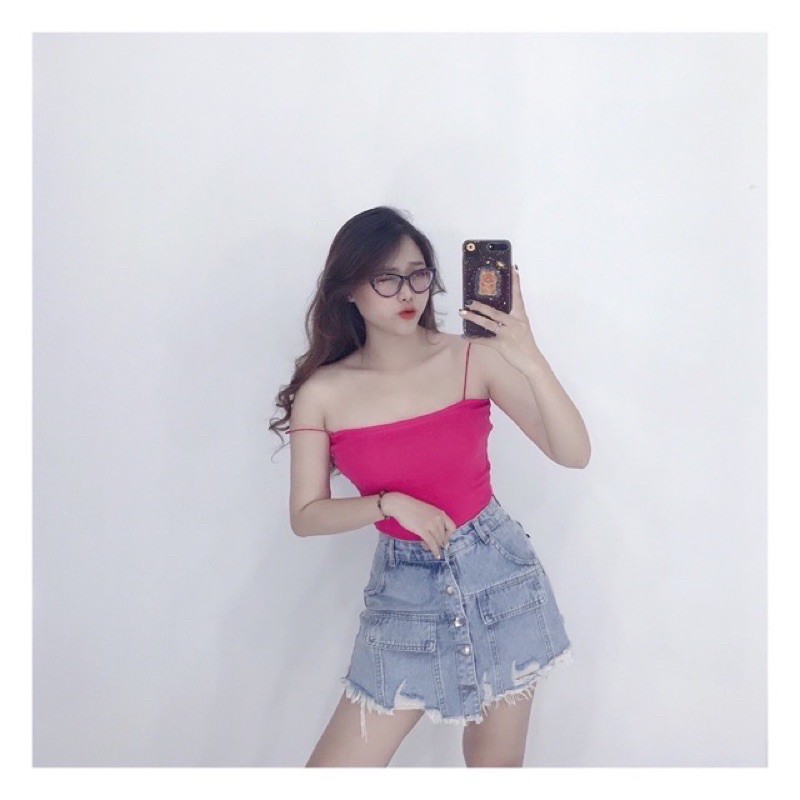 Áo 2 dây cọng bún dày dặn chất borip | BigBuy360 - bigbuy360.vn