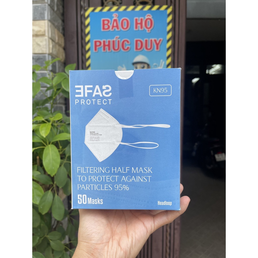 Hộp 50c Khẩu Trang EFAS SA1500 HEADLOOP  đeo gáy ngăn vi khuẩn 99%, ngăn bụi mịn PM2.5 95%