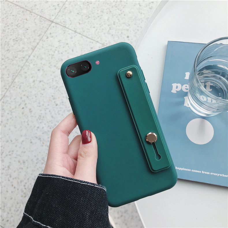 Samsung A02 A02s A12 A21s M31 M30s M21 M20 A01 J8 J7 J5 J3 J2 A9 A8 A7 Prime Plus Pro 2018 Solid Color Soft TPU Stand Case Jelly Phone Cover+Wristband