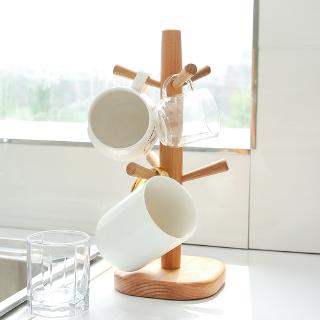 Kệ gỗ giá gỗ treo ly thoát nước nhanh khô tiện dụng