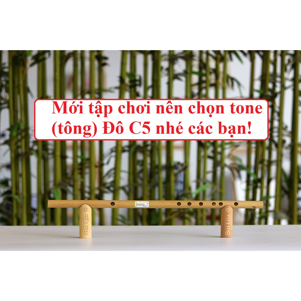 Sáo trúc Bùi Gia Đủ Tone - Đô C5 - 6 lỗ - Dòng Beginner - Cho người mới tập chơi