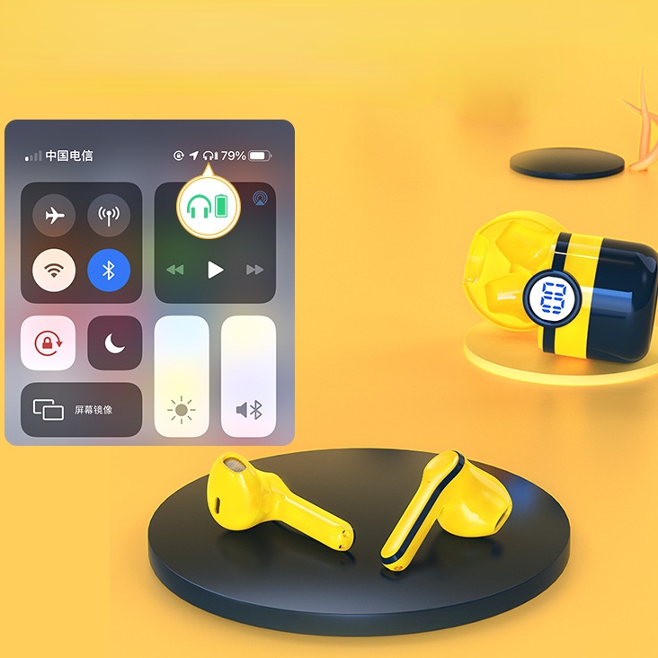 Tai Nghe Không Dây Bluetooth TWS Mini Hình Minion Dễ Thương Giảm Tiếng Ồn Chất Lượng Cao