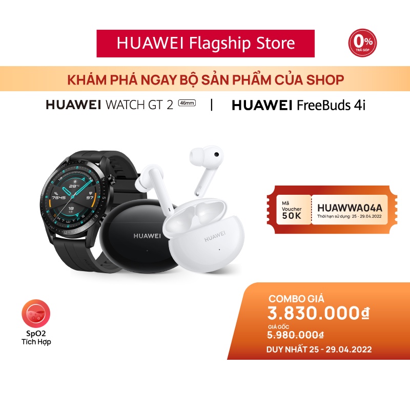 Bộ Sản Phẩm Huawei (Đồng Hồ Thông Minh Watch GT2 + Tai Nghe Không Dây Freebuds 4i)