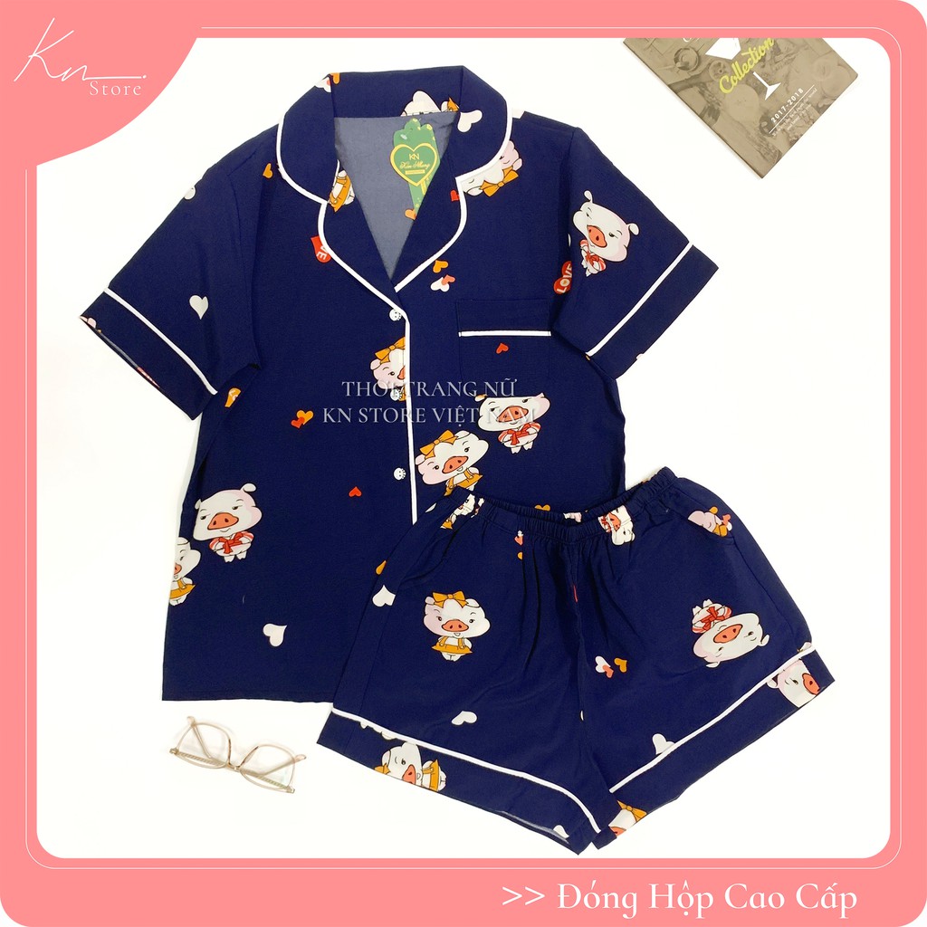 Pijama lụa đùi, Đồ ngủ nữ lụa cao cấp mát mịn không nhăn ẢNH THẬT CỦA SHOP - Kn Store Việt Nam