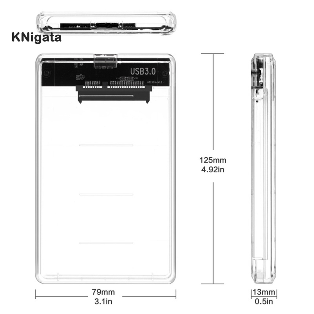Hộp Đựng Ổ Cứng Trong Suốt 2.5 Inch Usb3.0 Sata Sang Micro B Hdd / Ssd Cho Laptop / Pc | BigBuy360 - bigbuy360.vn