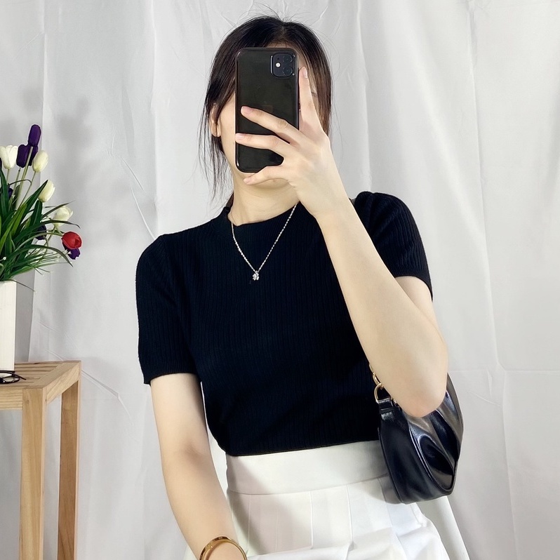 Áo Len Cộc Tay Quảng Châu Basic Thiết kế mới, hiện đại mix với quần bò hay váy đều đẹp lắm cơ NA/T2/HL