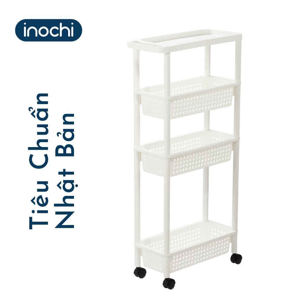 Kệ Di Động 4 Tầng INOCHI Có Bánh Xe Di Chuyển Phù Hợp Đặt Kệ Nhà Tắm, Phòng Bếp