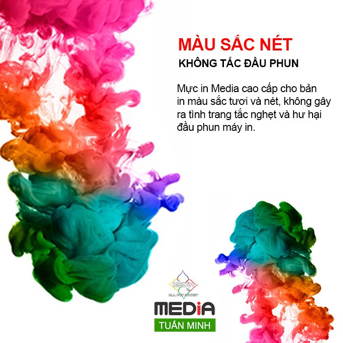 Mực In Phun Màu Media Pigment UV Cho Máy In Epson 100ml