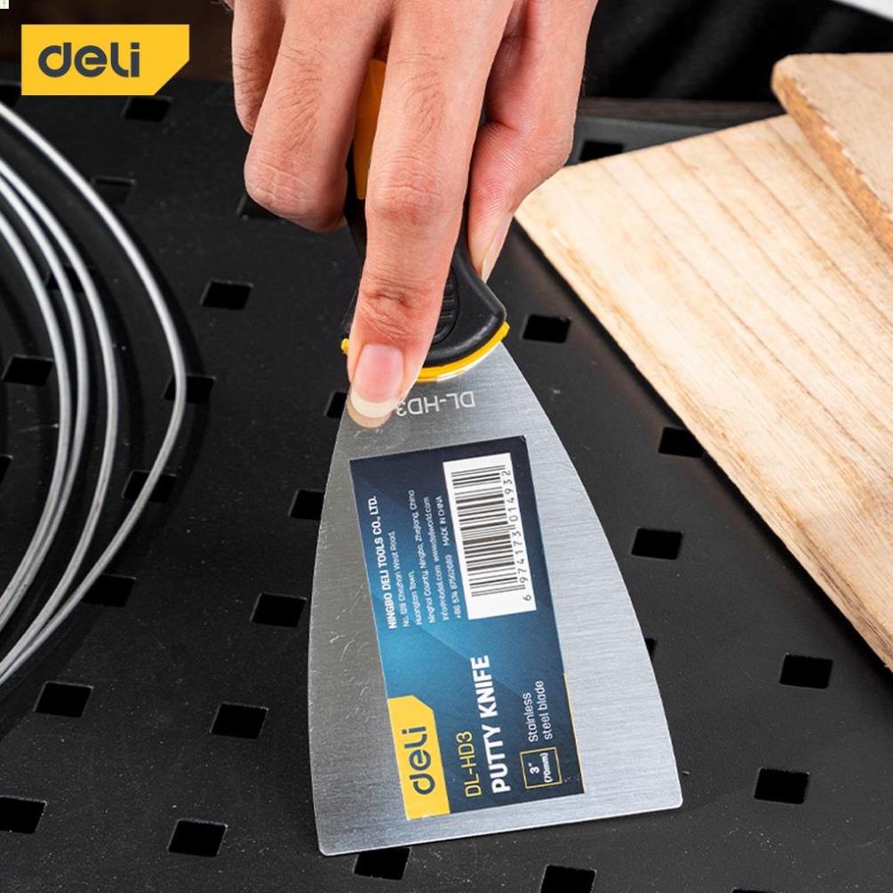 Dao Cạo Sơn Cán Ngắn Deli - Cạo Sàn, Cạo Tường - Chất Liệu Cao Cấp Siêu Bền - Tay Cầm Chống Trơn Trượt - EDL-HD3 .