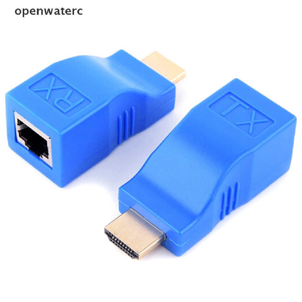 Bộ 2 Đầu Nối Mở Rộng HDMI 1080P Sang RJ45 Qua Cat 6 Mạng LAN Ethernet Màu Xanh Dương vn