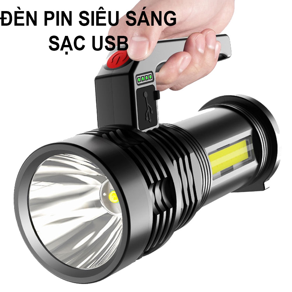 Đèn Pin Led Cầm Tay Siêu Sáng Cổng Sạc Usb Tiện Dụng