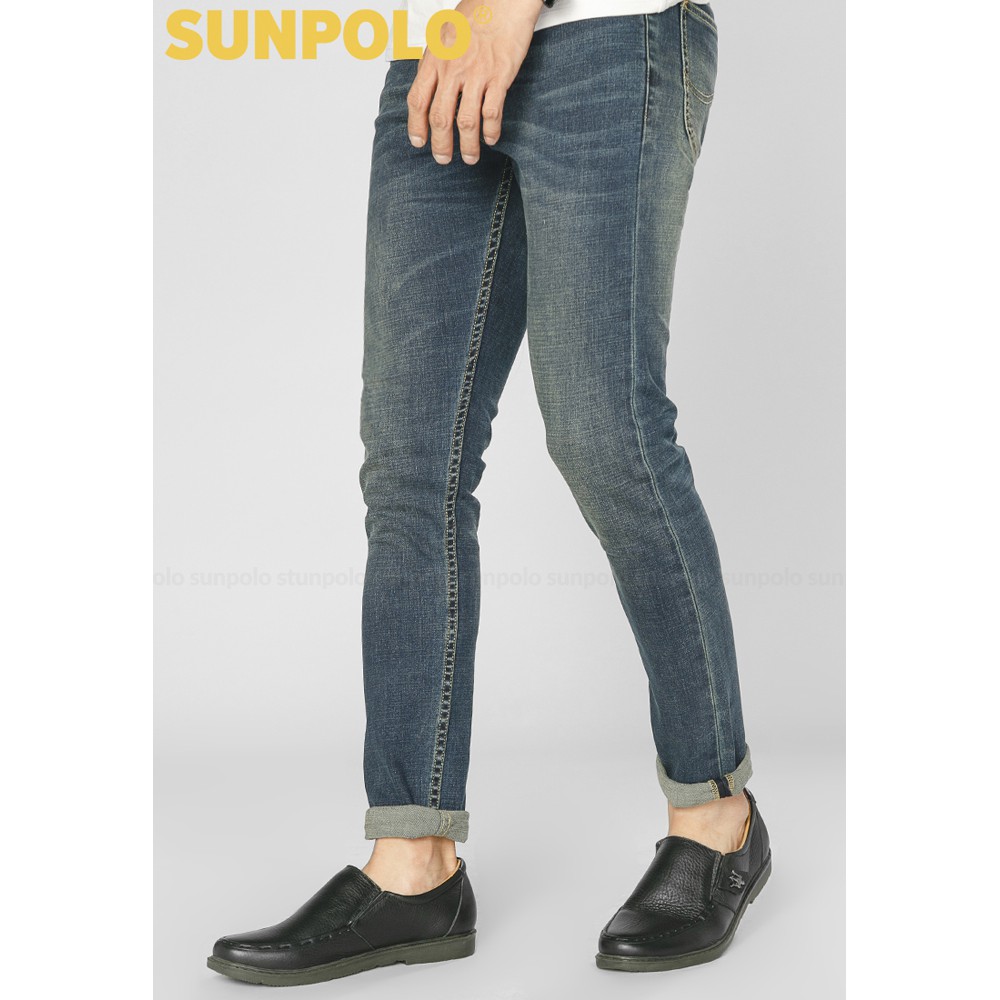 Giày Lười Nam Da Bò SUNPOLO Đen SUKT1118D