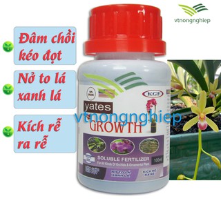 Phân bón lá hữu cơ Mỹ: Yates Growth, 100% Organic,  lọ 100ml, đâm chồi kéo đọt, xanh lá, kích rễ ra rễ.