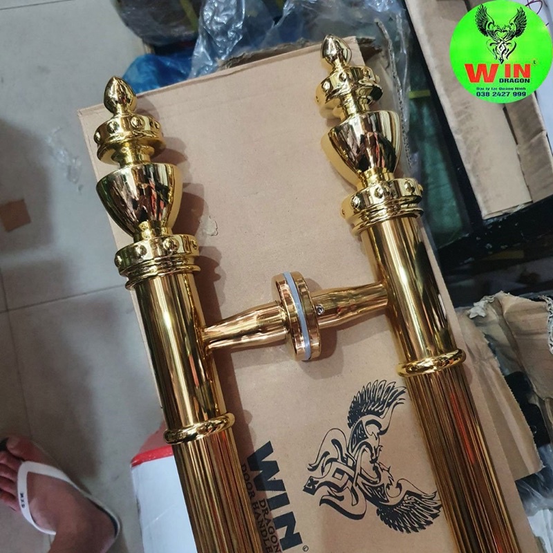 Tay nắm cửa kính và nhôm,gỗ inox mạ vàng