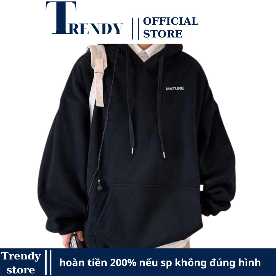 Áo Khoác Hoodie Nỉ Basic Nam Nữ Cute Kiểu Dáng Form Rộng Có Mũ Chất Dày, Áo Hoodie Cặp Đôi Nam Nữ Màu Đen Be Giá Rẻ 1K