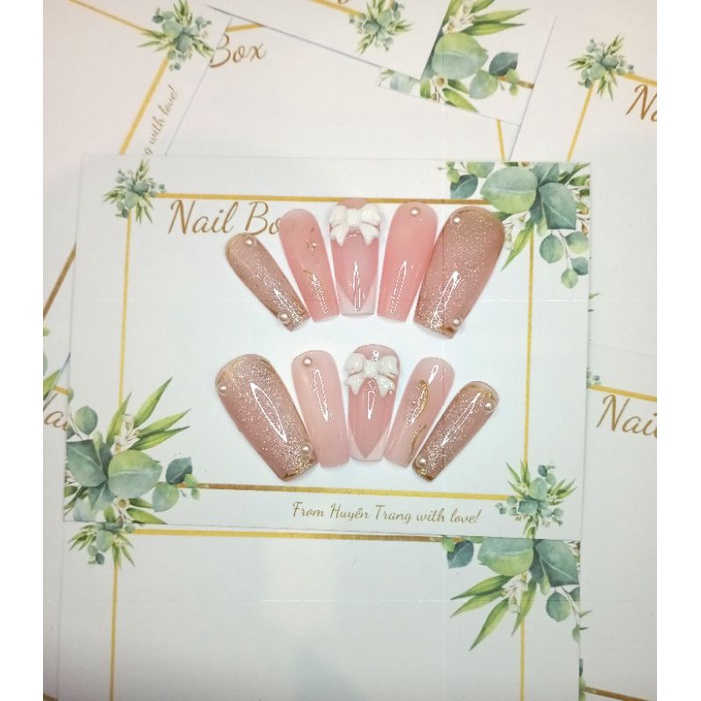 Móng giả thiết kế Huyền Trang Nail hộp 10 móng kèm keo dũa