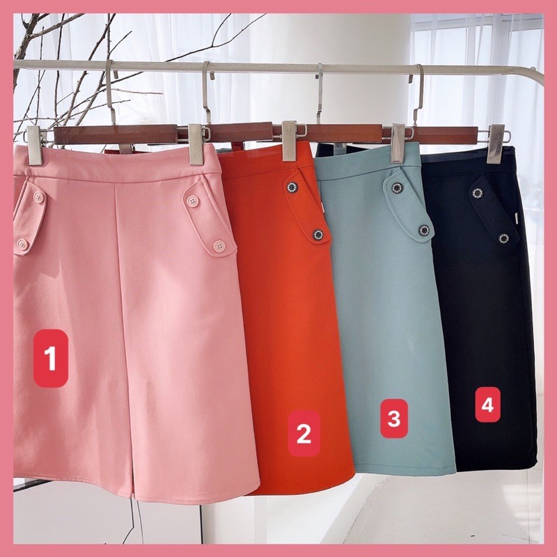 Chân váy dáng A G165 thời trang công sở cao cấp đủ size chất liệu tốt, có túi bên hông - GEM Fashion