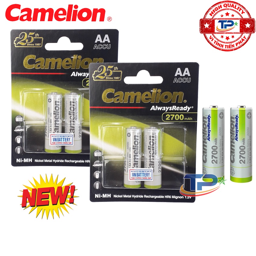 Bộ 6 Viên Pin Sạc AA  Camelion LockBox Rechargeable Accu / AlwaysReady 2700mAh - 1.2V