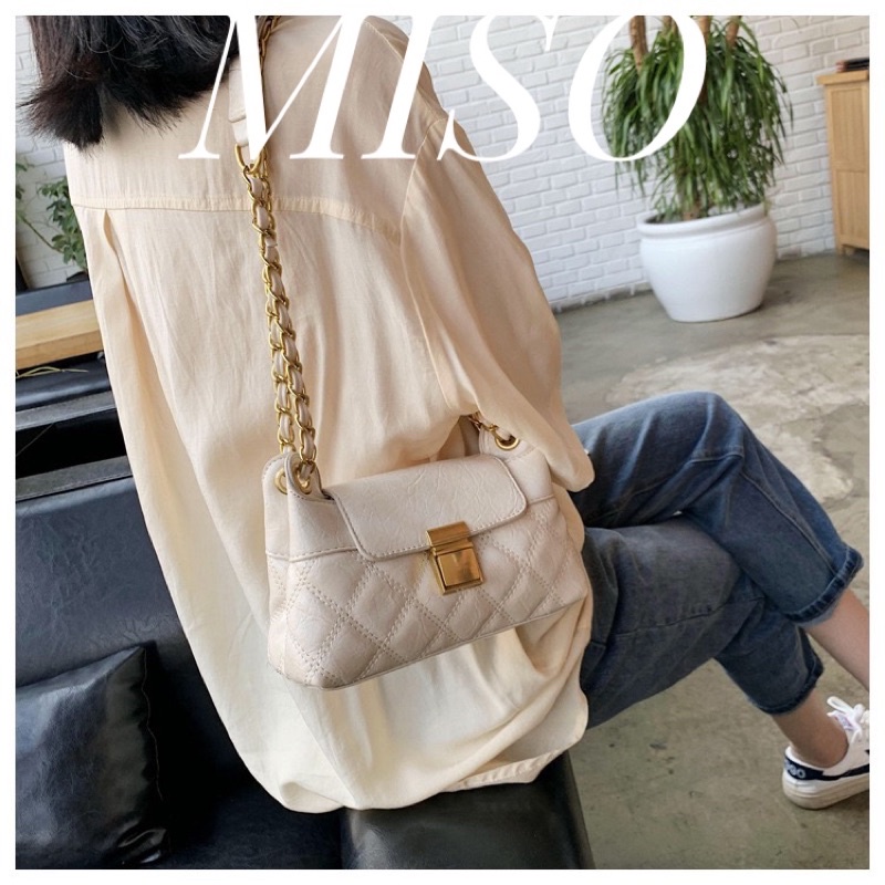 M27 Túi sách nữ đeo vai , đeo chéo nữ ô chám dây đôi có thể điều chỉnh hàng Quảng Châu by MISO