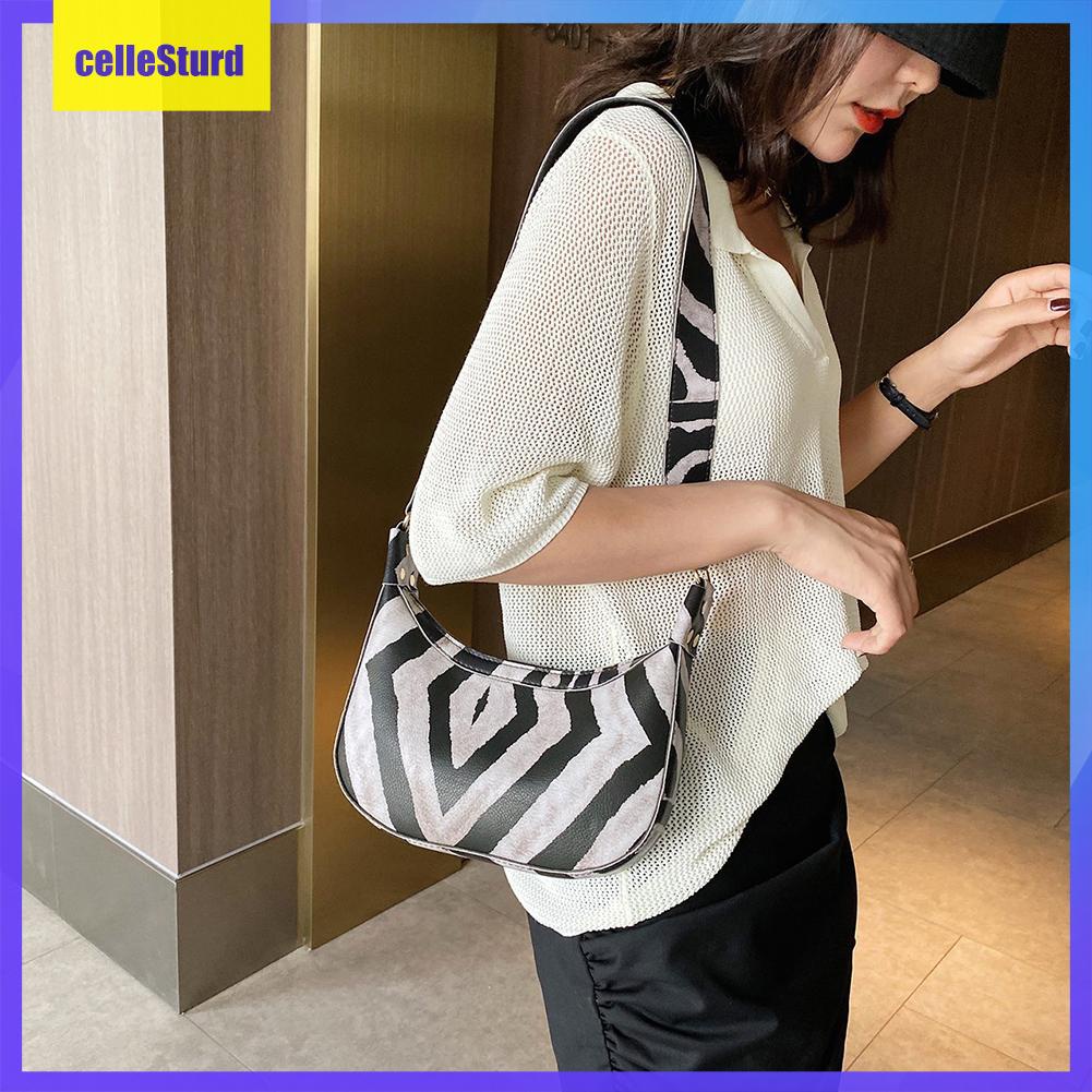 (celleSturd) Animal Pattern Women Crossbody Handbag PU Lady Retro Shoulder Underarm Bag