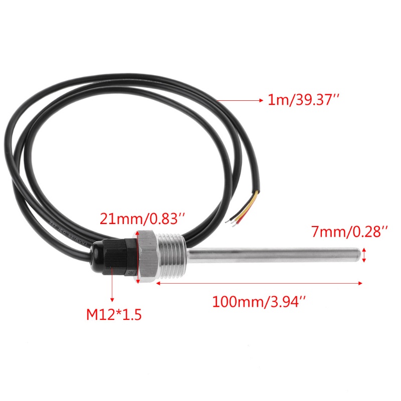 Linh Kiện Điện Tử WER - 555°Phụ Kiện C ~ 1255 C ~ 1255 Chất Lượng Cao°Dây Dò Cảm Biến Nhiệt Độ Chuyên Nghiệp Dài 1M PVC 1 / 2