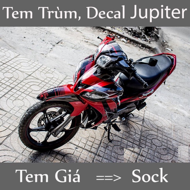 Tem trùm Jupiter đỏ đen chất liệu cao